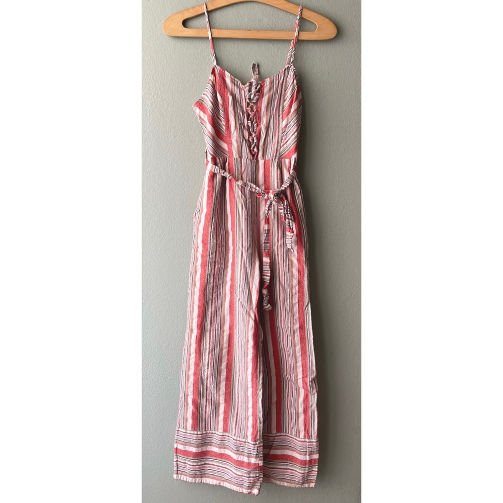 🌱5/$25🌱 J. Roberts | Red & White Striped Cami Jumpsuit